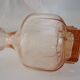 Service vintage en verre rose saumon – Carafe, 8 verres, et plateau Art Dec