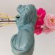Ashtray vintage ceramic zoomorphic "lion" glaze light blue vintage of the 50s