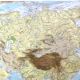 Vintage map Asia China Japan USSR India 43x43cm from 1950