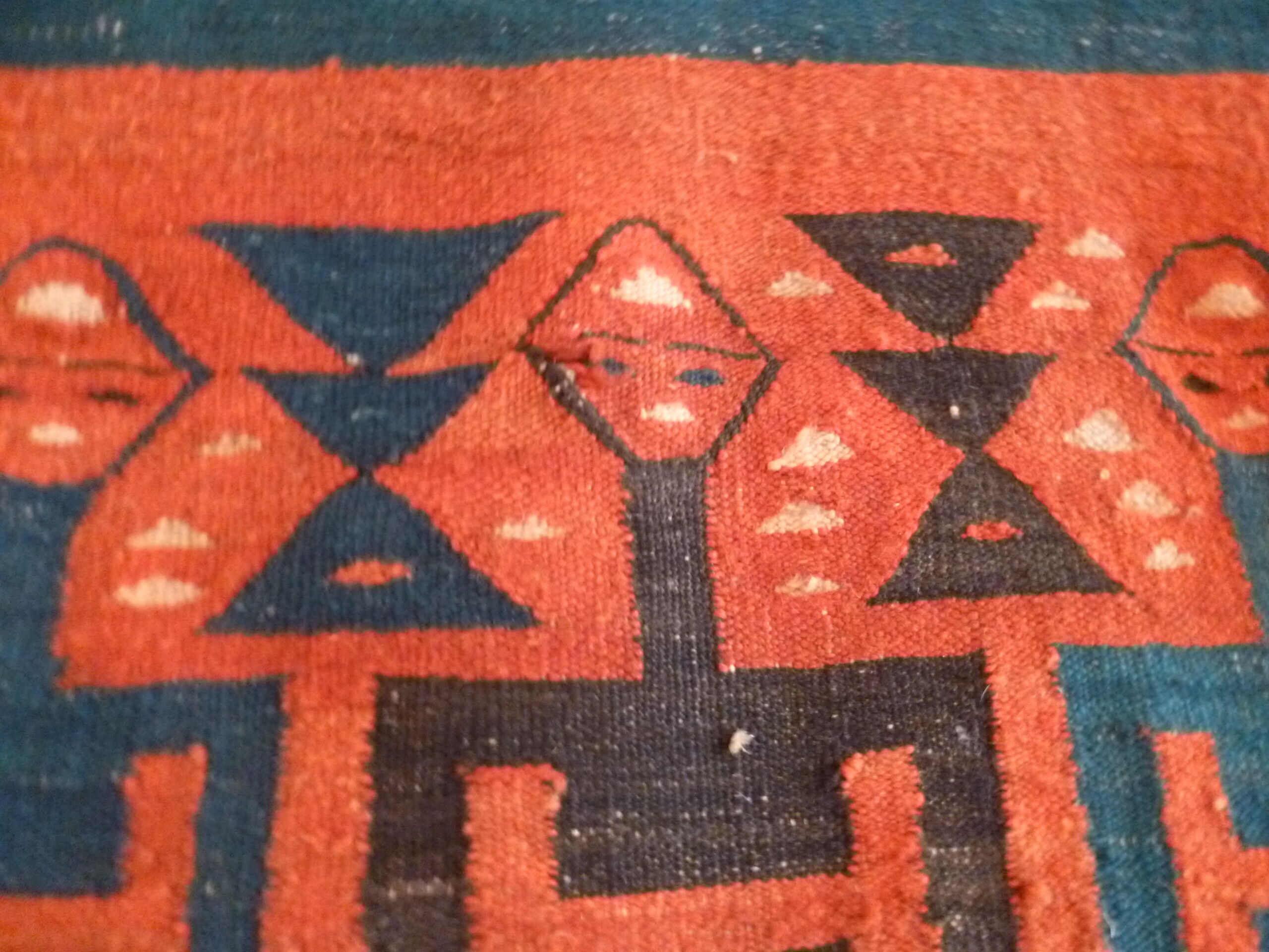 Rare old carpet hanging nomadic Berber kilim, 240 x 190