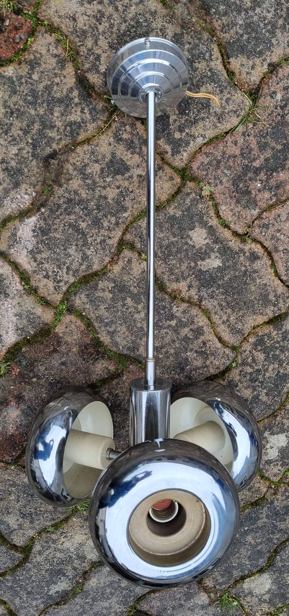 UFO pendant light, vintage, 3 globes, space age, 70s