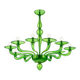 Contemporary Italian Green Murano Style Glass Chandelier