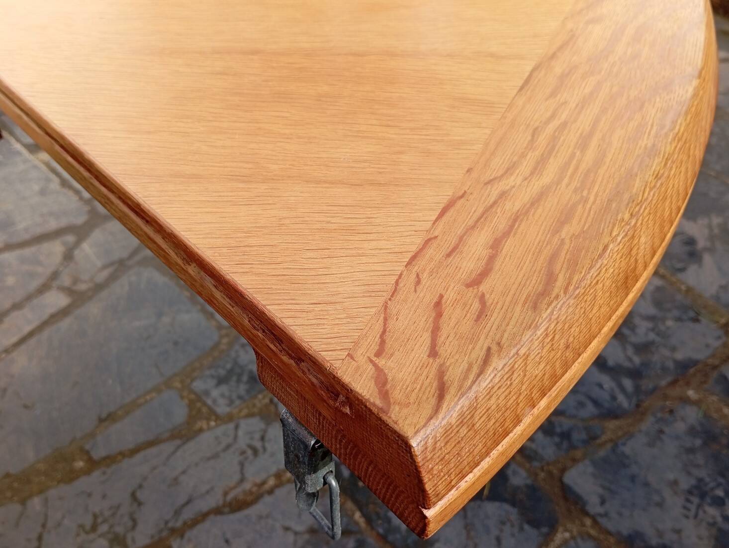 Large oak table by Guillerme & Chambron