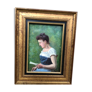 Huile sur toile 19éme la liseuse
