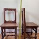 Pair of old children's chairs made of solid wood
