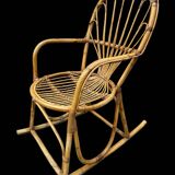 Rattan rocking chair Italy 1950