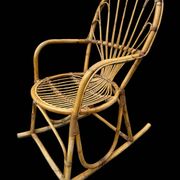Rattan rocking chair Italy 1950
