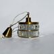 Hans-Agne Jakobsson Brass & Crystal Chandelier – Sweden, 1960s