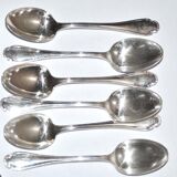 CHRISTOFLE Series of 6 teaspoons dessert silver metal model Pompadour 13cm