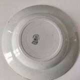 Plate by A. Lebacqz & M. Bouchart, green floral decoration, Richelieu model