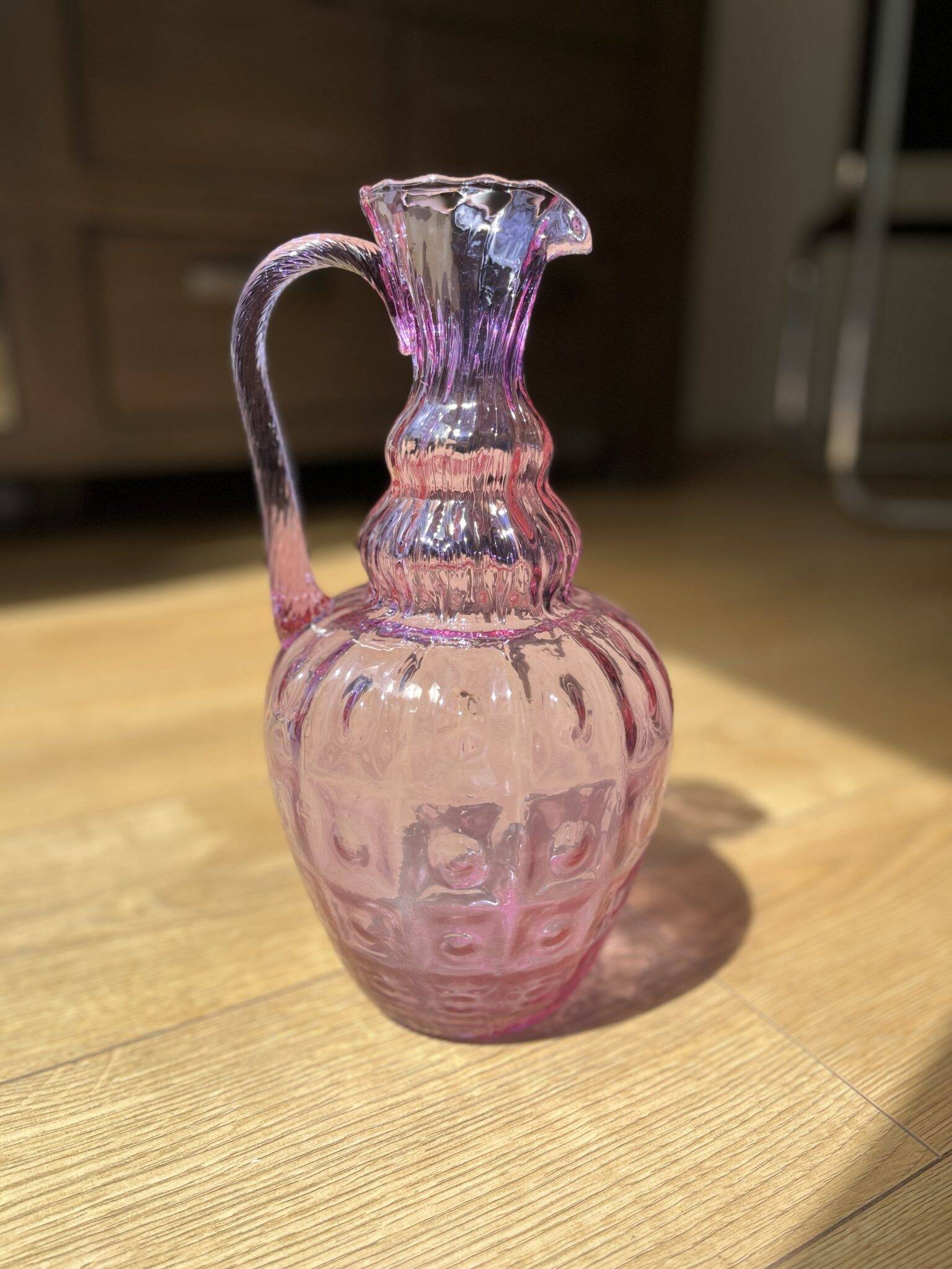 Large purple Empoli glass pitcher