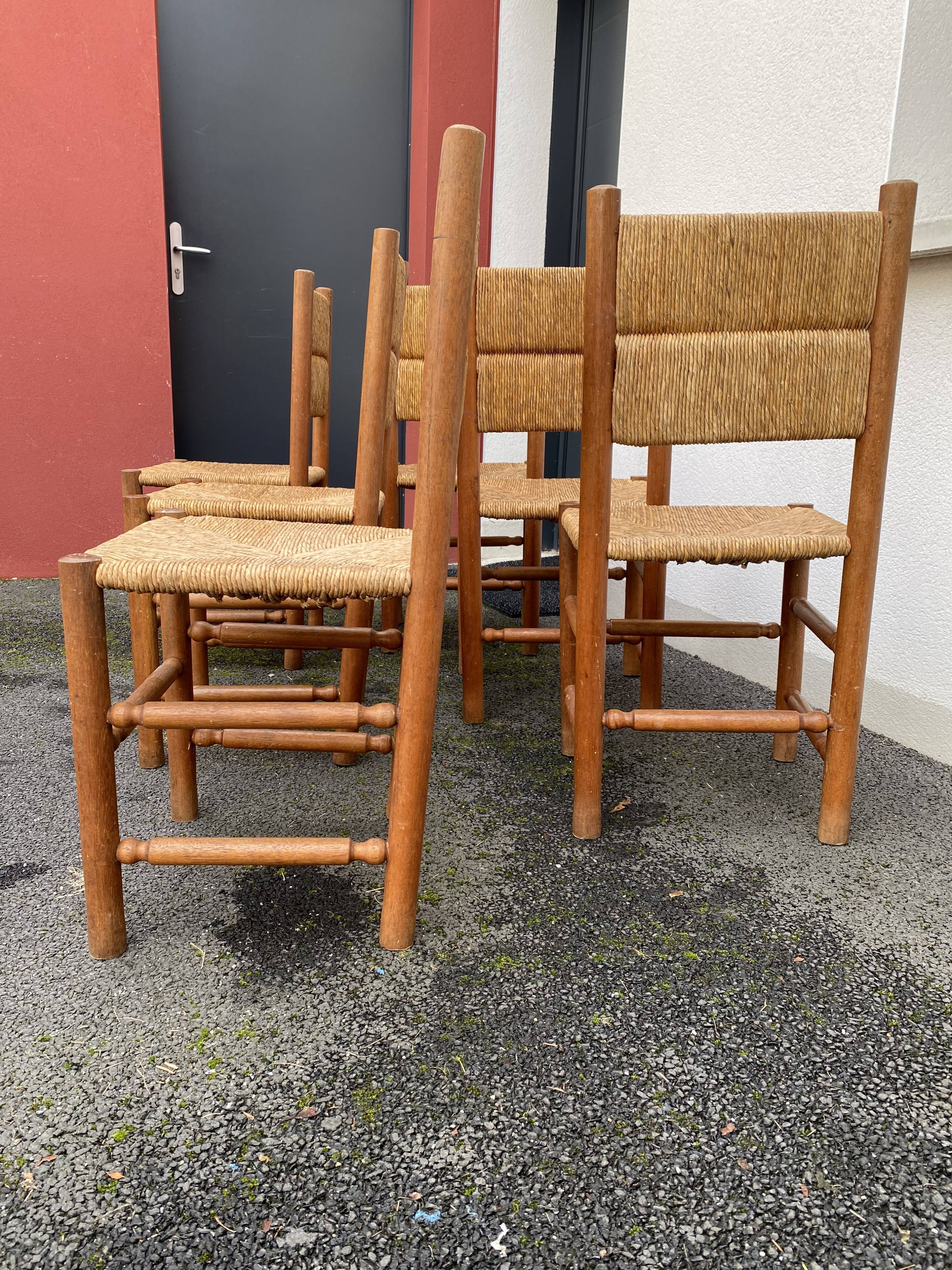 Suite of 6 mulched chairs 70s-80s