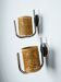 Pair of vintage rattan & chrome wall lights, Italy, 1970s