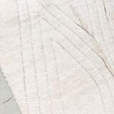 Berber carpet beni ouarain unbleached plain with large diamonds engraved 254x157m