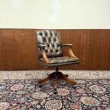 Classic English Chesterfield Desk Chair Brown