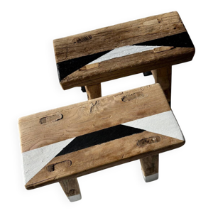 Tabouret chinois orme,