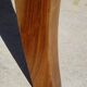 Antique solid walnut table with marquetry and extensions.