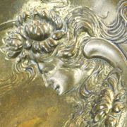 Art Nouveau gold-plated dish from Zolberg, Poland, 1900s
