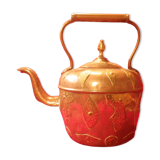 Large handcrafted oriental decorative kettle in copper and brass