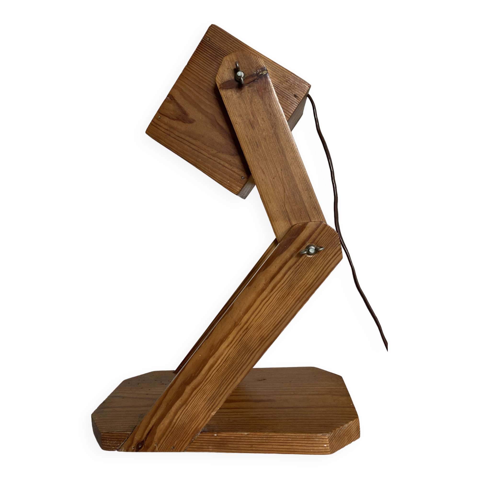 Articulated lamp in mountain chalet pine wood 1960