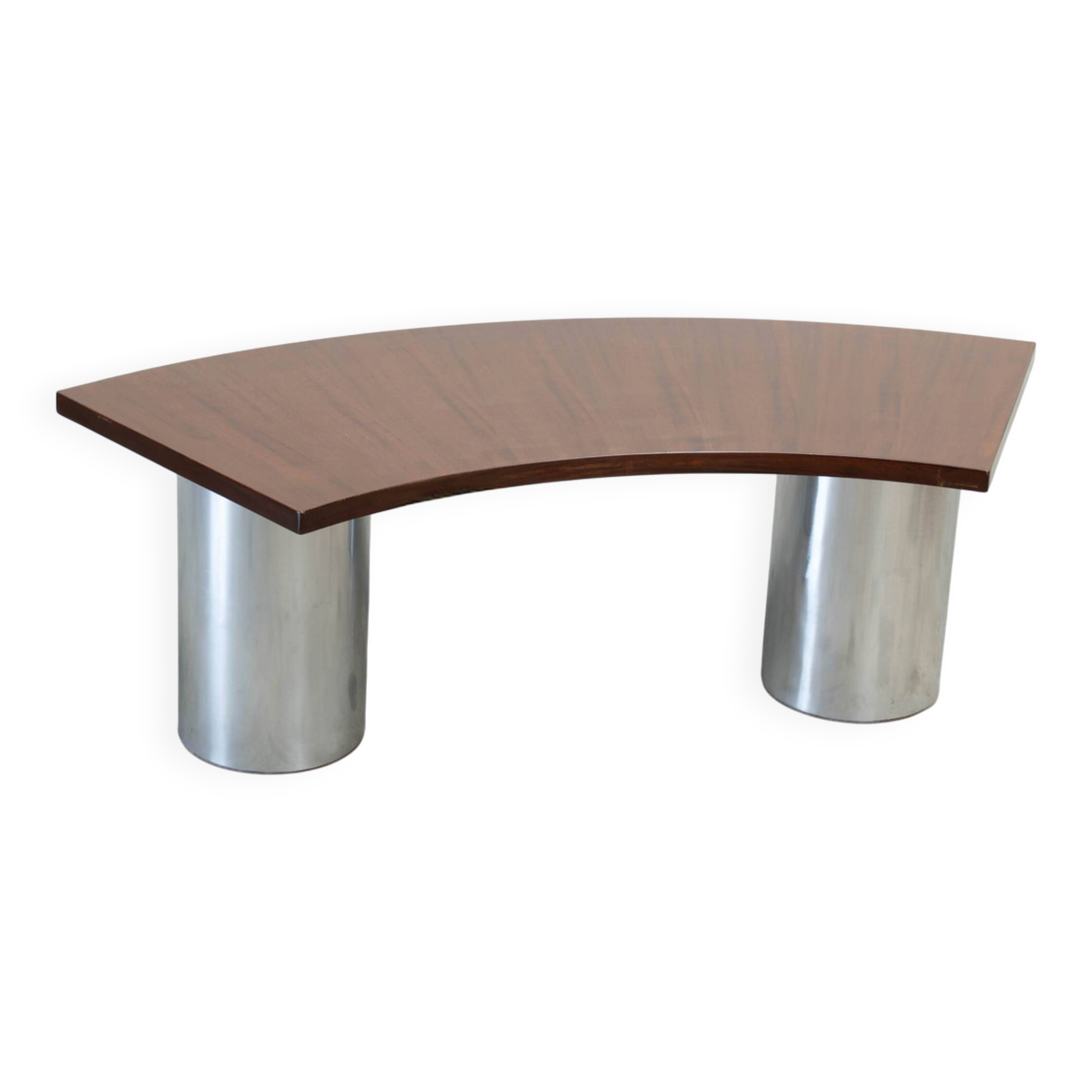 Italian walnut and chrome desk