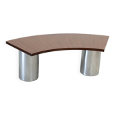 Bureau en noyer italien et chrome