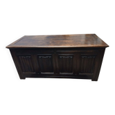 Large double-sided desk in solid oak – Carved panels with service folds