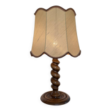 60s twisted wooden lamp