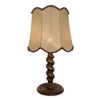 60s twisted wooden lamp
