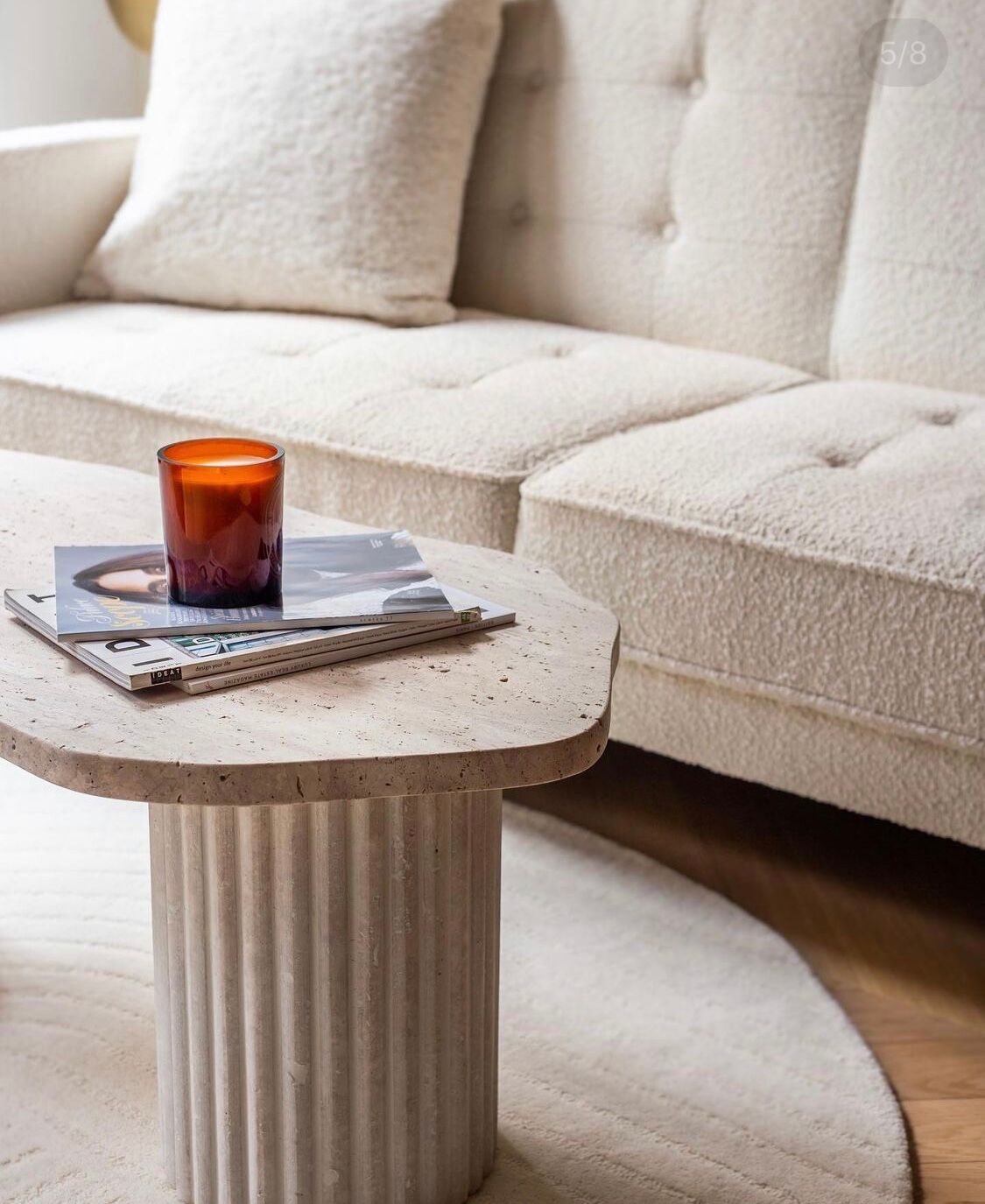 Venus coffee table irregular natural travertine - 100x50cm