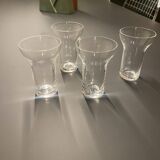 Set of modernist Bulle glasses by Roger Tallon for Daum, 1960s.