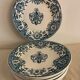 10 old blue flat plates Terre de Fer Léon Graves model Louis XVI, twentieth century