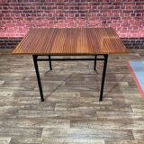 Mahogany veneer dining table by Marcel Gascoin 1960 for Alveole
