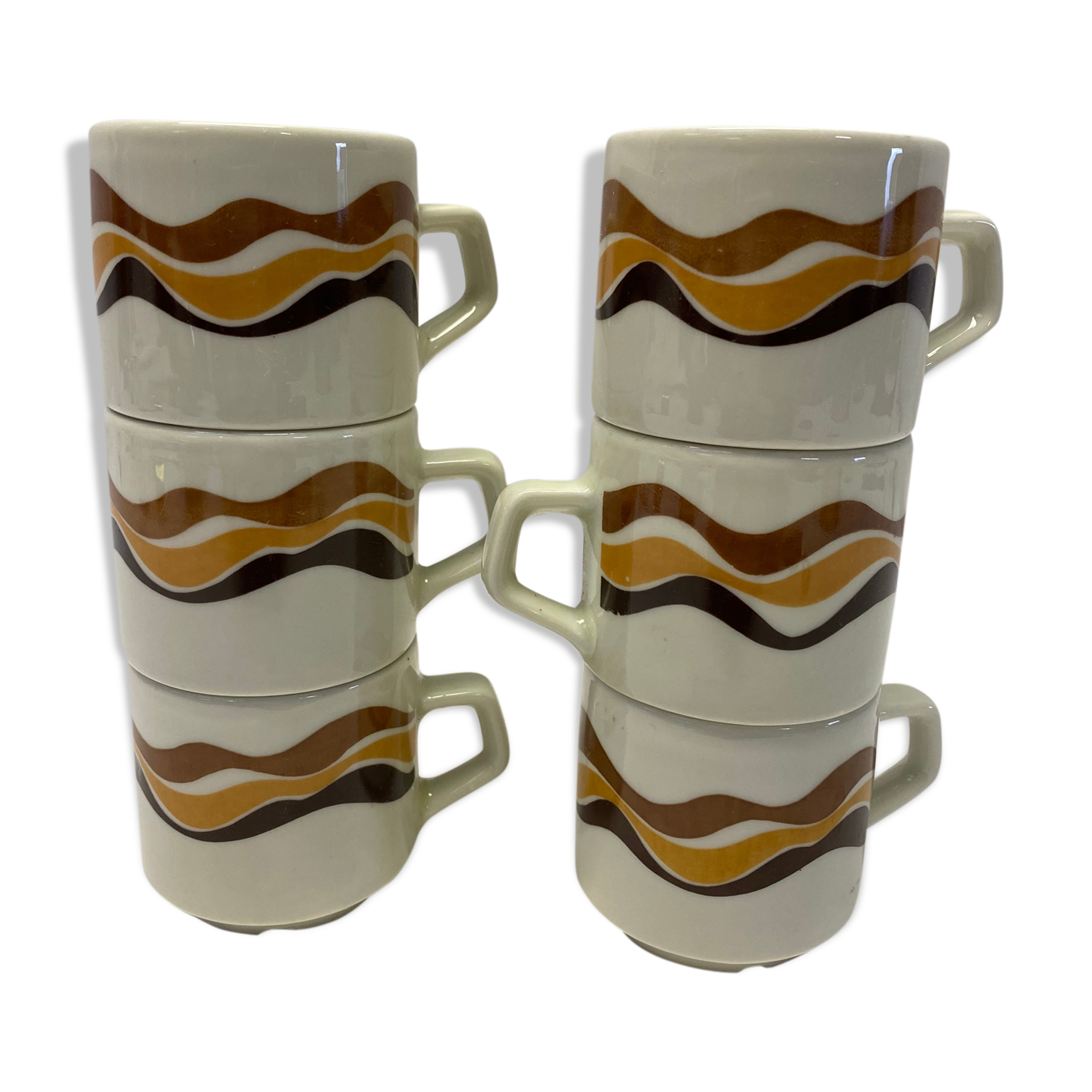 Set of 6 cups of vintage porcelain