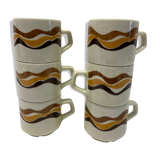 Set of 6 cups of vintage porcelain