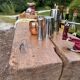 Restored old carpenter's workbench – Console / side table in solid wood