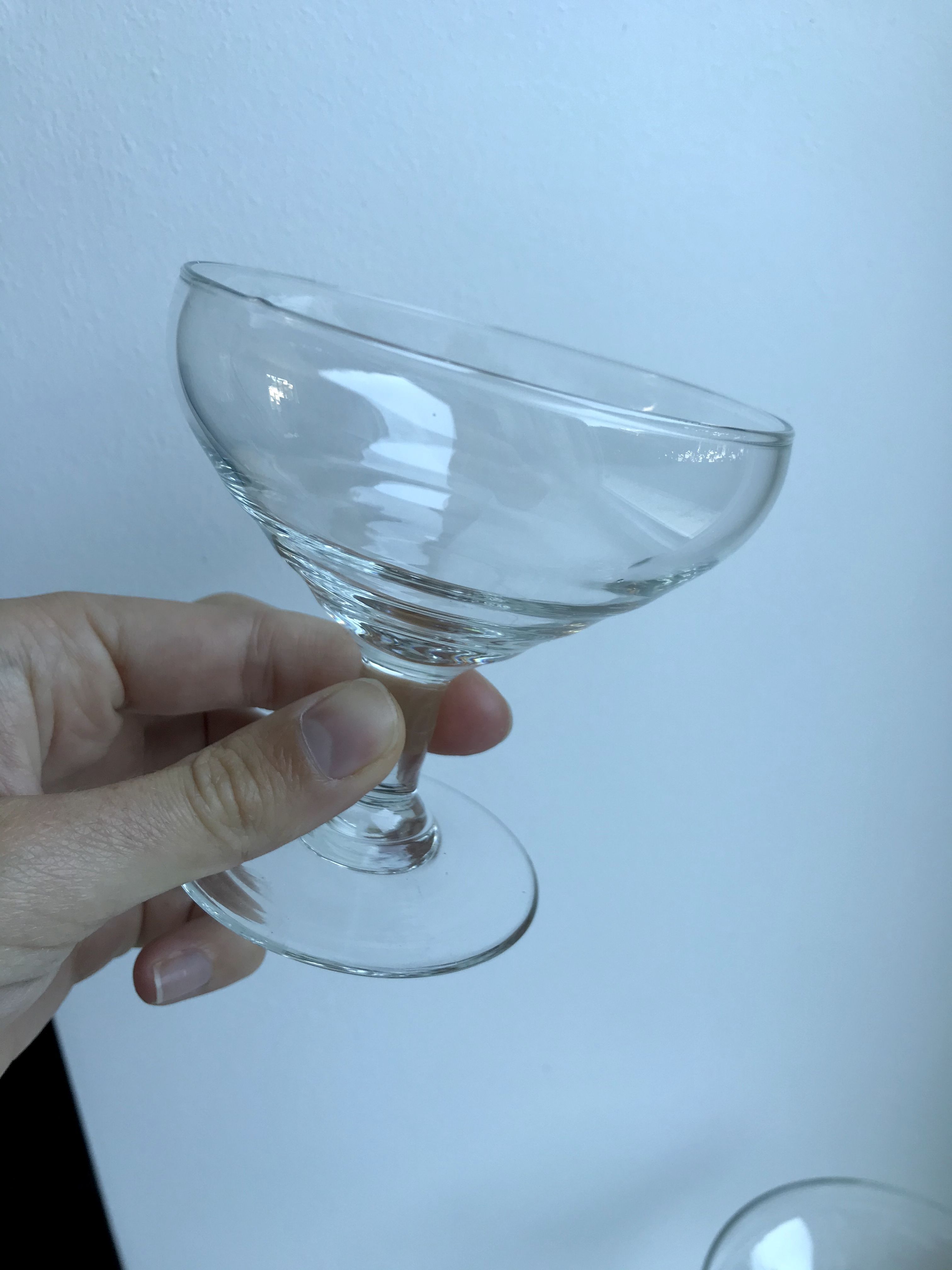 Set of 5 glasses of champagne made by hand 50-60 years