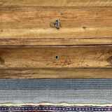 19th-century Empire commode in walnut with a grey St Anne marble top.
