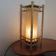 Grande lampe en bambou abat jour tubulaire années 70 80