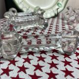 Lot de 6 porte-couteaux en verre moulé anciens