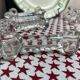 Lot de 6 porte-couteaux en verre moulé anciens