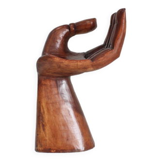 Chaise à main sculpturale en bois