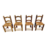 Four stuffed Breton chairs from the 20s and 30s