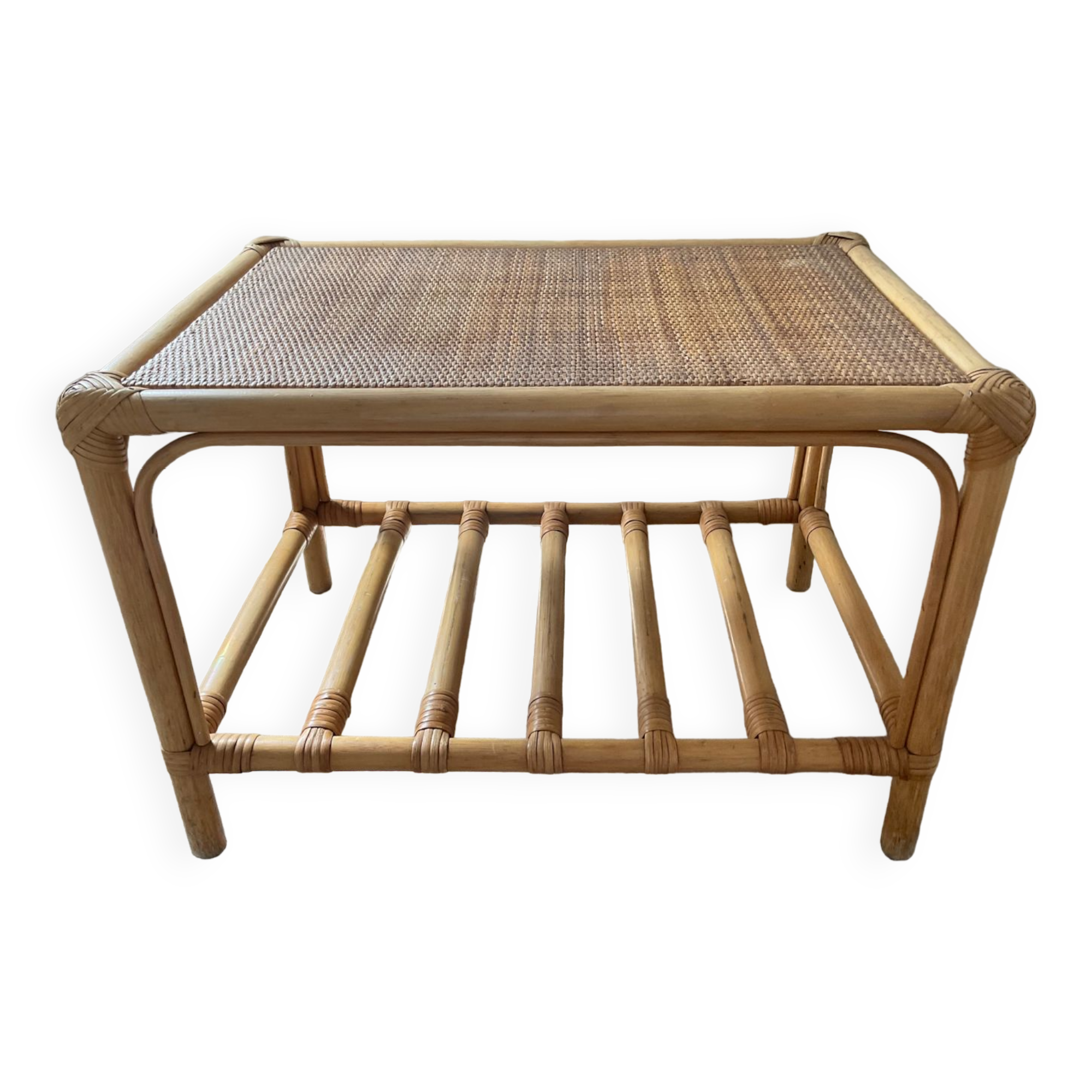 Rattan coffee table from the 70s