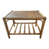 Rattan coffee table from the 70s