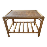 Rattan coffee table from the 70s