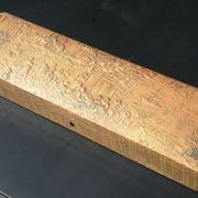 Old embossed leather glove box decorated scenes