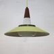 Opal glass and green aluminium shade vintage lamp by Voss Belysning - Denmark