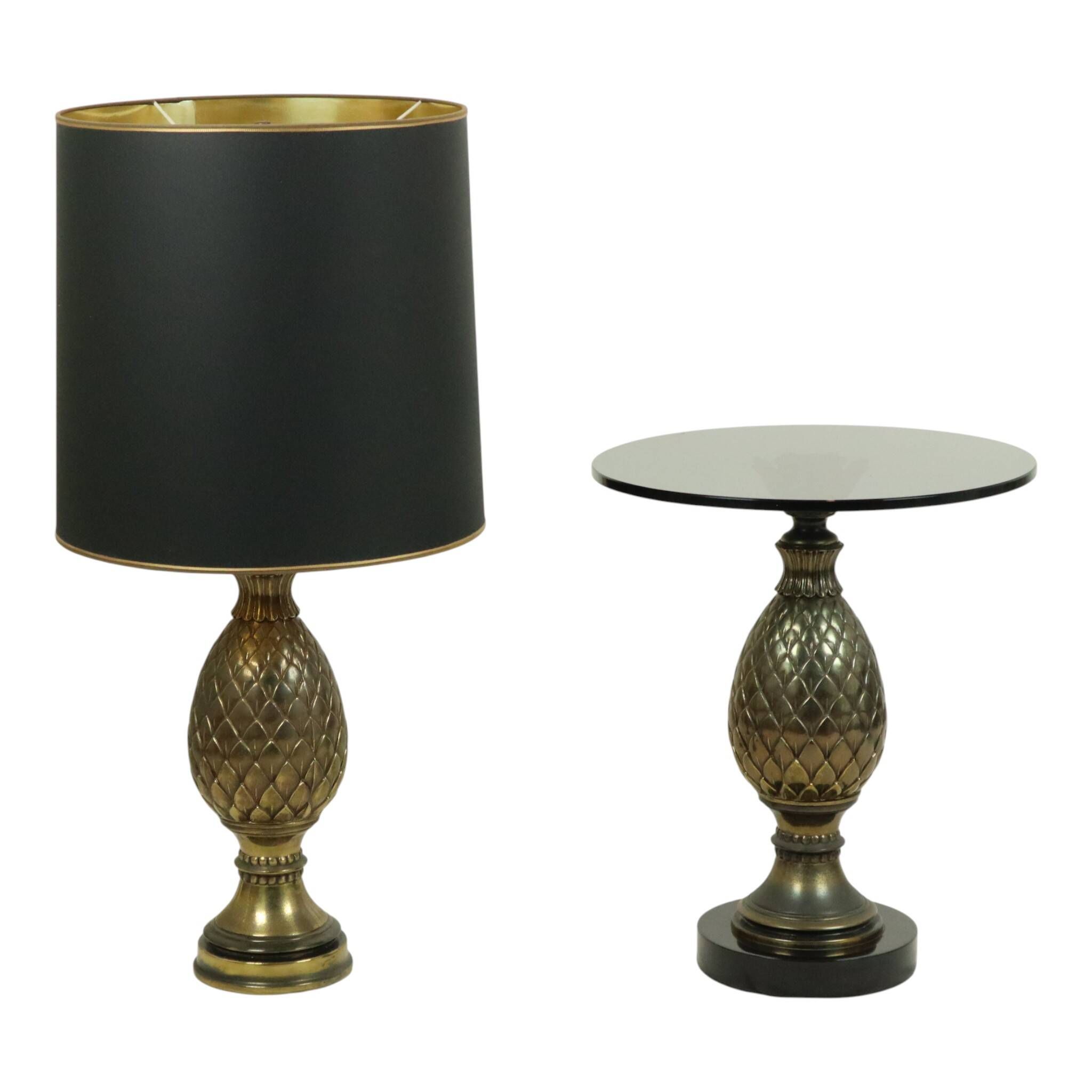 Lampe et table en pin rare Deknudt Loevsky années 1970