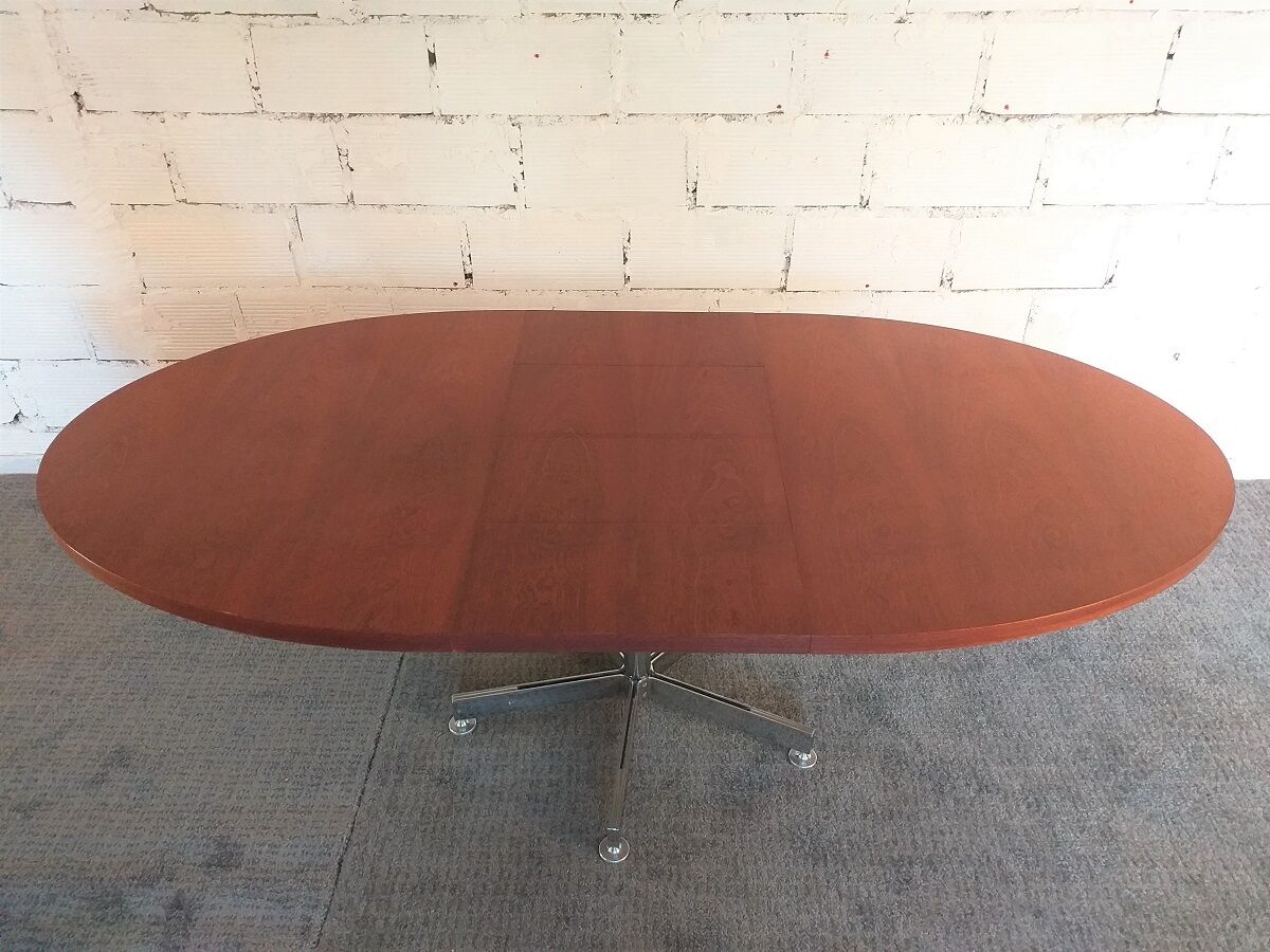 Georges Frydman's 60s vintage teak design oval dining table